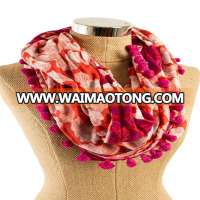 Modern design fashion Viscose Spun Scarves Pom Pom Scarf